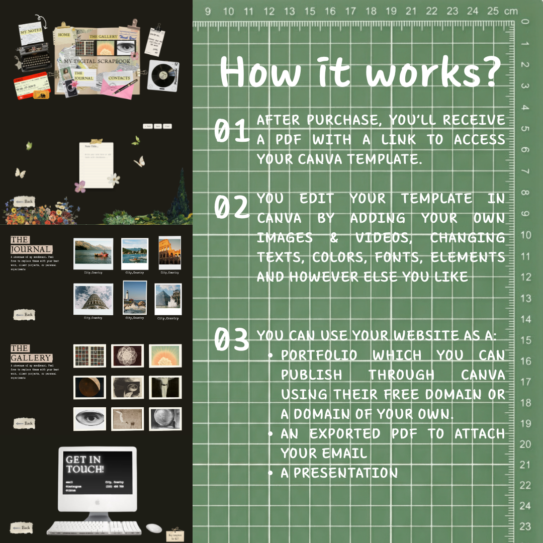 DIGITAL SCRAPBOOK WEBSITE CANVA TEMPLATE